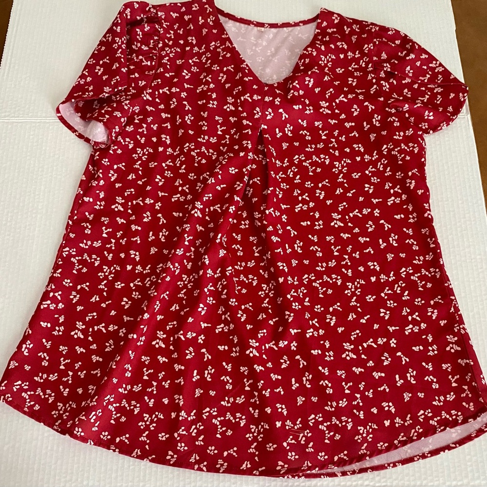 Floral Red Women's Top